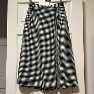 Muji Stretch Seersucker Wide Pants Black Check